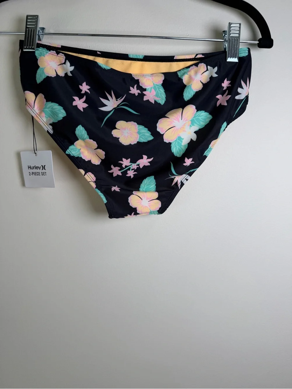 Hurley Girls 2-Piece Floral Tankin Set Black Multi UPF 50+ Size 14